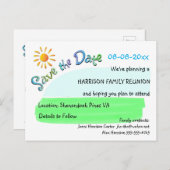 ファミリー懇親会サンシャイン日付はがきを保存 案内ポストカード (正面/裏面)