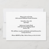 ファミリー懇親会サンセットマウンテンズトリッカスタムプブルー 招待状 (裏面)