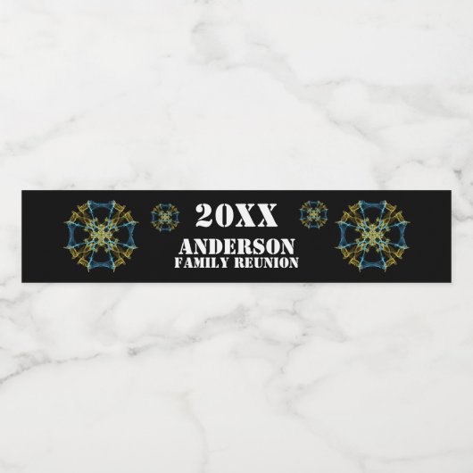 ファミリー懇親会シナ万華鏡のように千変万化するパターン抽象芸術 ペットボトルラベル (シングルラベル)