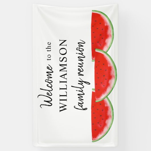 ファミリー懇親会スイカウェルカムバナー 横断幕 (縦)