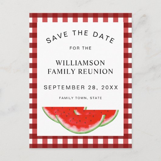 ファミリー懇親会スイカ保存日 案内ポストカード (正面)
