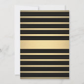 ファミリー懇親会スタイリッシュタイポグラフィブラック&金ゴールド 招待状 (裏面)