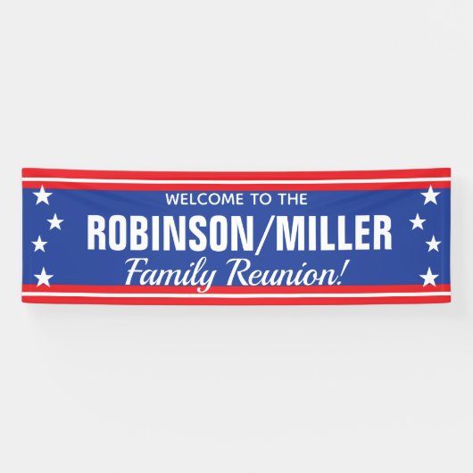 ファミリー懇親会スターとストライプまたは7月4日 横断幕 (横)