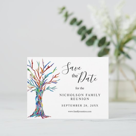 ファミリー懇親会セーブ・ザ・デート案内はがき 案内ポストカード (スタンド正面)