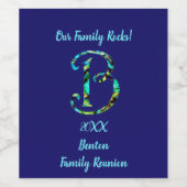 ファミリー懇親会タイダイスタイルレターBモノグラム ワインラベル (シングルラベル)