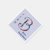 ファミリー懇親会タイダイ文字Bモノグラムギャザリング スタンダードカクテルナプキン (角)