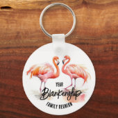 ファミリー懇親会ダブルフラミンゴアニュアルキープサケ キーホルダー (正面)