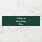 ファミリー懇親会ダークグリーンホワイトネーム年テンプレート ペットボトルラベル (シングルラベル)