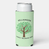 ファミリー懇親会ツリーかわいいカスタムマッチングキープサケ スリム缶クーラー (Seltzer正面)