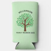 ファミリー懇親会ツリーかわいいカスタムマッチングキープサケ スリム缶クーラー (正面)