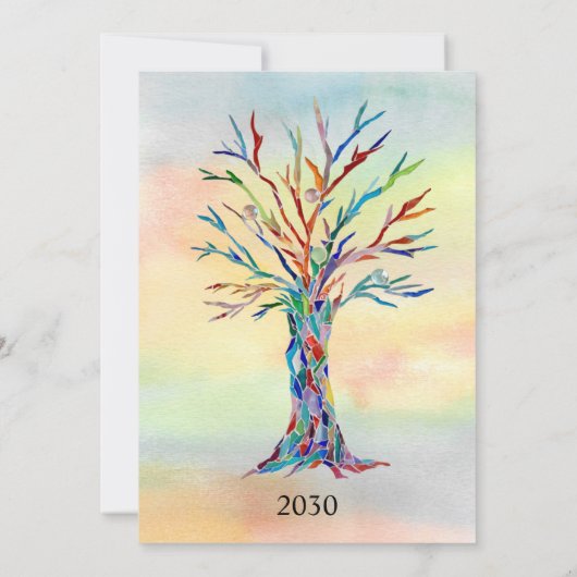 ファミリー懇親会ツリー招待状 招待状 (裏面)