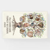 ファミリー懇親会ツリー集まる10フォトコラージュ 横断幕 (横)