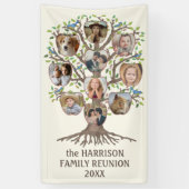 ファミリー懇親会ツリー集まる10フォトコラージュ 横断幕 (縦)