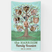 ファミリー懇親会ツリー9フォトコラージュカスタムパーティー 横断幕 (縦)