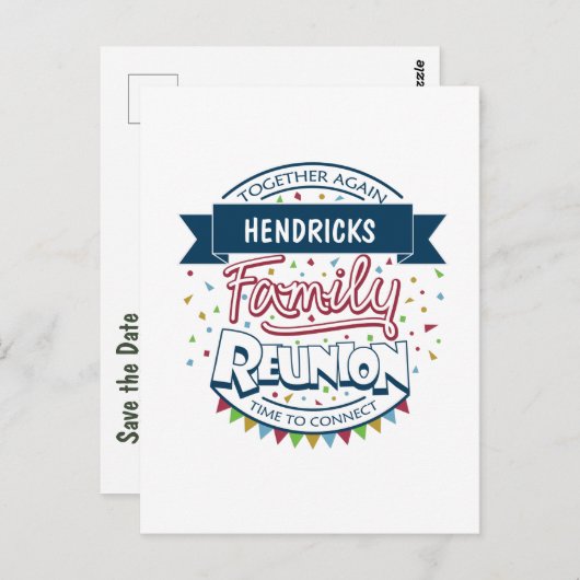 ファミリー懇親会デザインはがき ポストカード (正面/裏面)