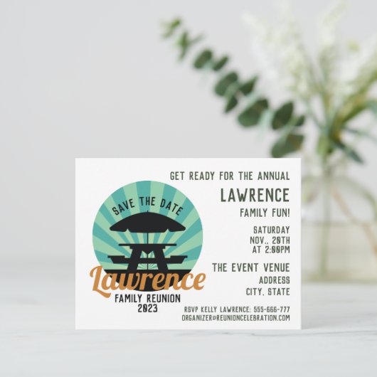 ファミリー懇親会デザインはがき ポストカード (スタンド正面)