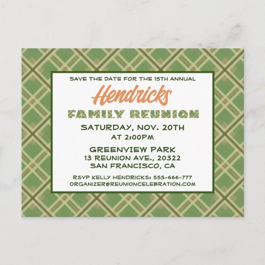 ファミリー懇親会デザインはがき ポストカード (正面)