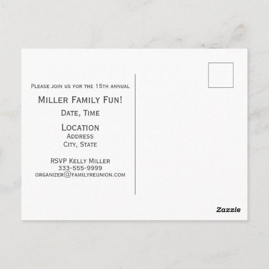 ファミリー懇親会デザイン ポストカード (裏面)