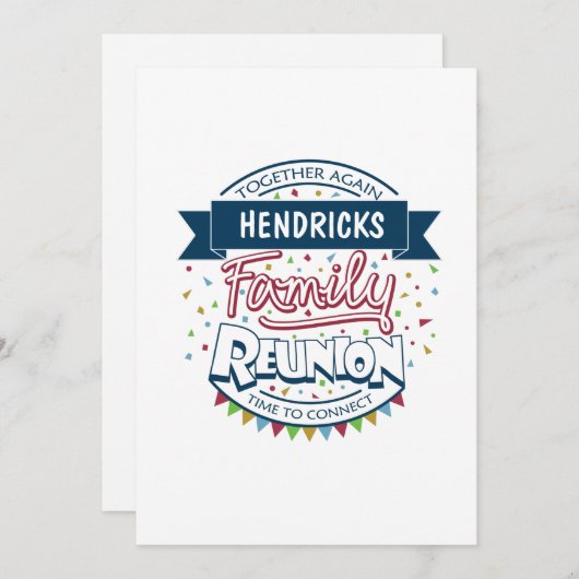 ファミリー懇親会デザイン 招待状 (正面/裏面)