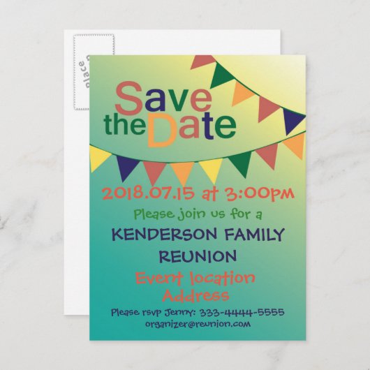 ファミリー懇親会デザイン 案内ポストカード (正面/裏面)