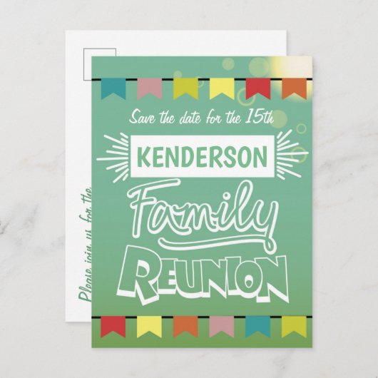 ファミリー懇親会デザイン 案内ポストカード (正面/裏面)