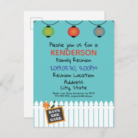 ファミリー懇親会デザイン 案内ポストカード (正面/裏面)