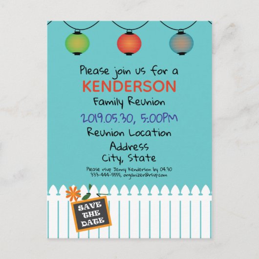 ファミリー懇親会デザイン 案内ポストカード (正面)