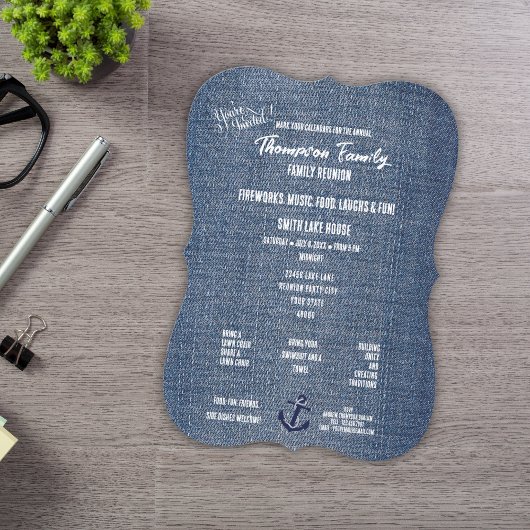 ファミリー懇親会デニム&船員いかり招待状 招待状