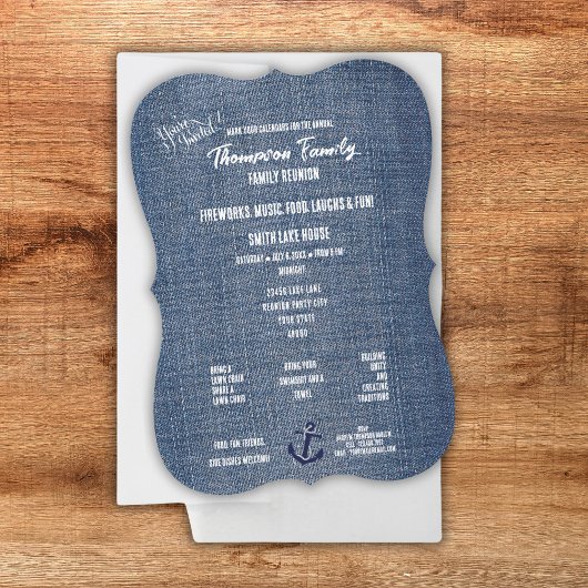 ファミリー懇親会デニム&船員いかり招待状 招待状