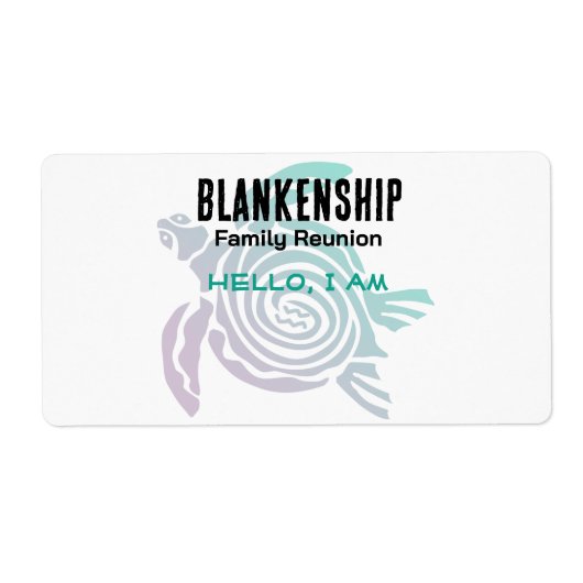 ファミリー懇親会トライバルアートカメ紙名タグ ラベル (正面)