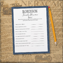 ファミリー懇親会トリビア質問ゲーム