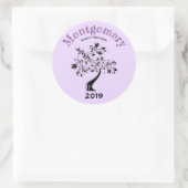 ファミリー懇親会トレンディーパープルブラックツリーカスタム ラウンドシール (バッグ)