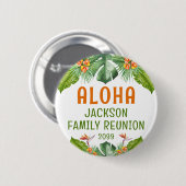 ファミリー懇親会トロピカルパームアロハウォーターカラー 缶バッジ (正面&裏面)