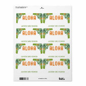 ファミリー懇親会トロピカルパームアロハネームタグ ラベル (フルシート)