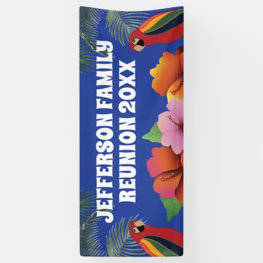 ファミリー懇親会トロピカルパームズアンドパロット 横断幕 (縦)