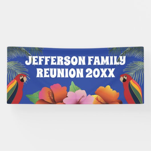 ファミリー懇親会トロピカルパームズアンドパロット 横断幕 (横)