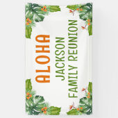 ファミリー懇親会トロピカルパームルアウ（ハワイ式宴会）ウォーターカラー 横断幕 (縦)