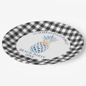 ファミリー懇親会トロピカルビーチサマーパーティーギンガム ペーパープレート (アングル)