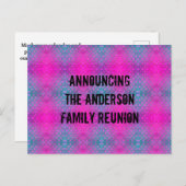 ファミリー懇親会ネオンピンクブルー絞り染め発表 ポストカード (正面/裏面)