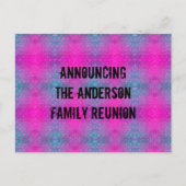 ファミリー懇親会ネオンピンクブルー絞り染め発表 ポストカード (正面)