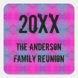 ファミリー懇親会ネオン絞り染めアニュアルピクニック スクエアシール