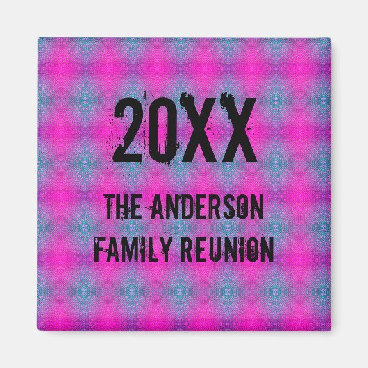 ファミリー懇親会ネオン絞り染めアニュアルピクニック マグネット (正面)