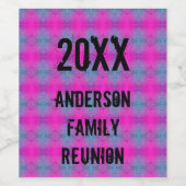 ファミリー懇親会ネオン絞り染め年間パーティー ワインラベル (シングルラベル)