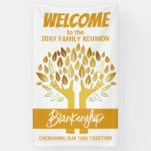 ファミリー懇親会ハンズツリ離れーズオンホワイトカスタム 横断幕 (縦)