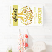 ファミリー懇親会ハンズツリ離れーズオンホワイトカスタム 横断幕 (インサイチュ)