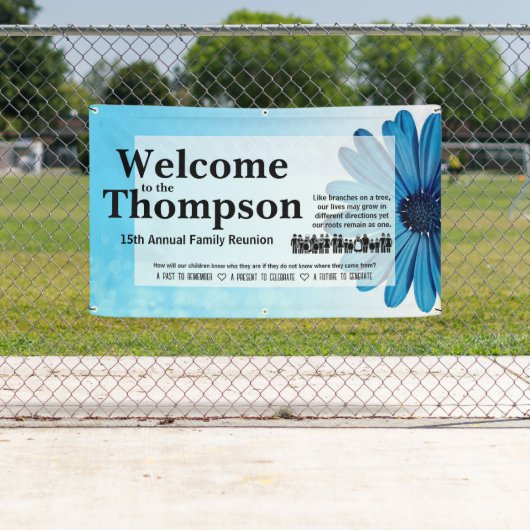 ファミリー懇親会バナー(青い花) 横断幕 (インサイチュ)