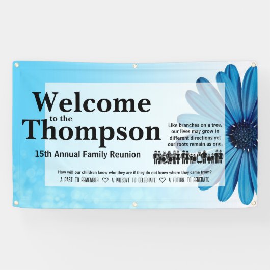 ファミリー懇親会バナー(青い花) 横断幕 (横)