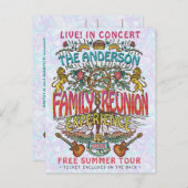 ファミリー懇親会バンドコンサートチケットテーマレトロ70s ポストカード (正面/裏面)