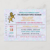 ファミリー懇親会バンドコンサートチケットテーマレトロ70s ポストカード (裏面)