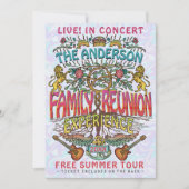 ファミリー懇親会バンドコンサートチケットテーマレトロ70s 招待状 (正面)